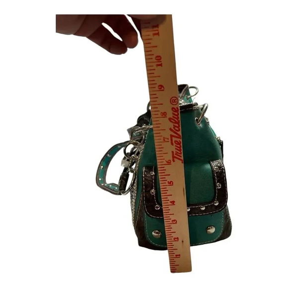 Ladies Western Bling Concealed Carry Turquoise Green Purse - Picture 9 of 16